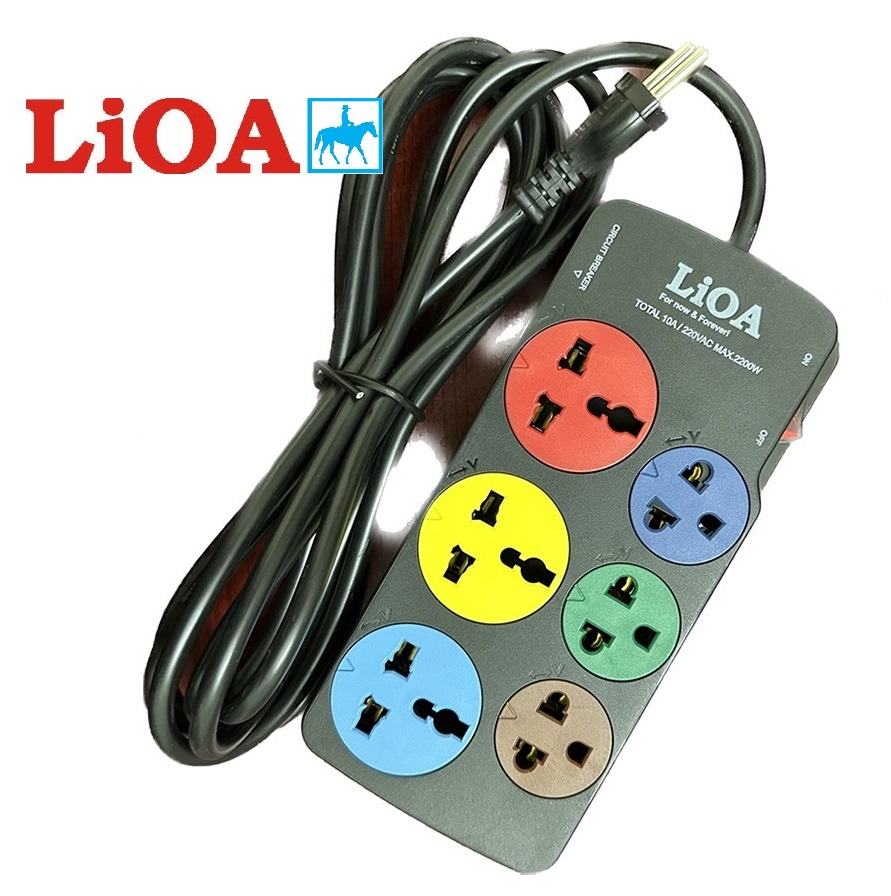 Ổ cắm điện lioa 6 lổ đa năng 3d3s32 3 mét