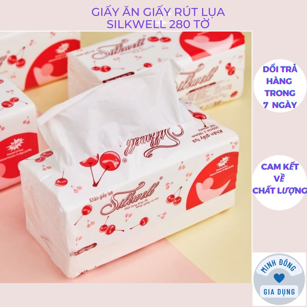 Giấy ăn giấy rút lụa Silkwell 280 tờ, hàng chuẩn chính hãng