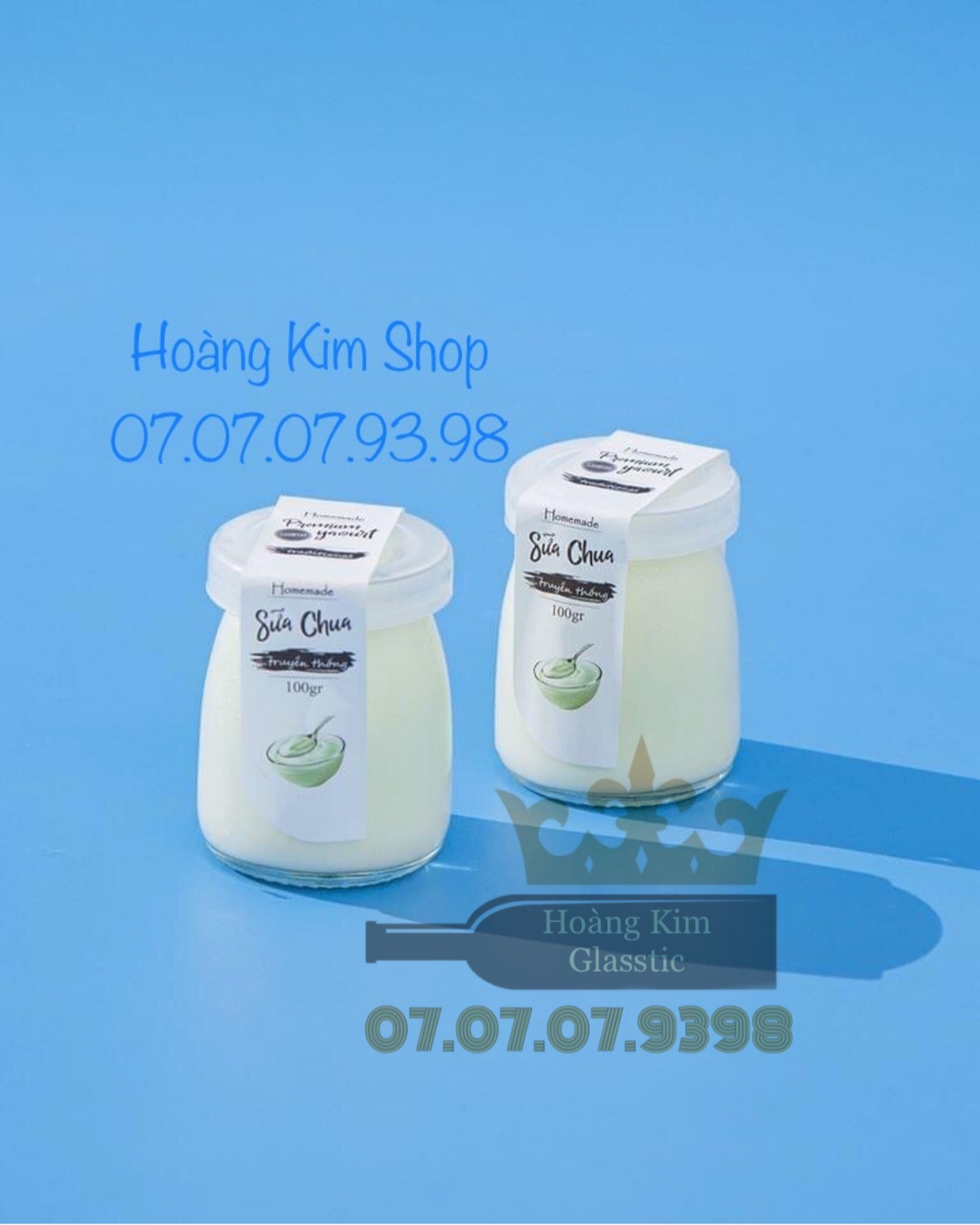 Bộ 12 hủ thuỷ tinh nắp nhựa- hủ làm sữa chua100ml