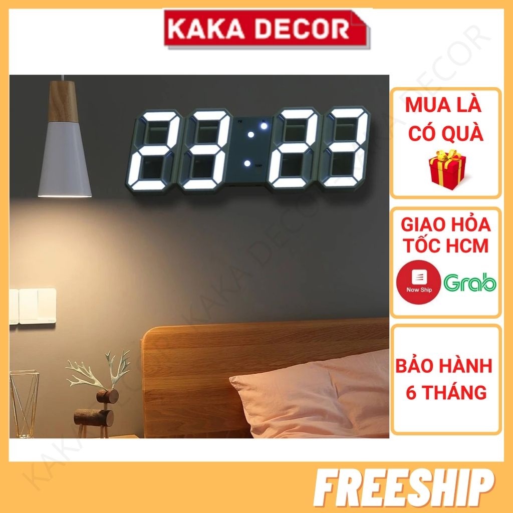 ZduWUKZz Đồng Hồ Kỹ Thuật Số LED Treo Tường Dùng Để Trang Trí Đồng hồ điện tử treo tường báo thức để bàn đo nhiệt độ ngày tháng