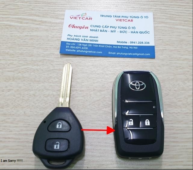 [TUYỆT PHẨM ĐỘ CHÌA] Vỏ chìa khóa GẬP cho Toyota Vios, Yaris, Innova, Hilux (2 nút)