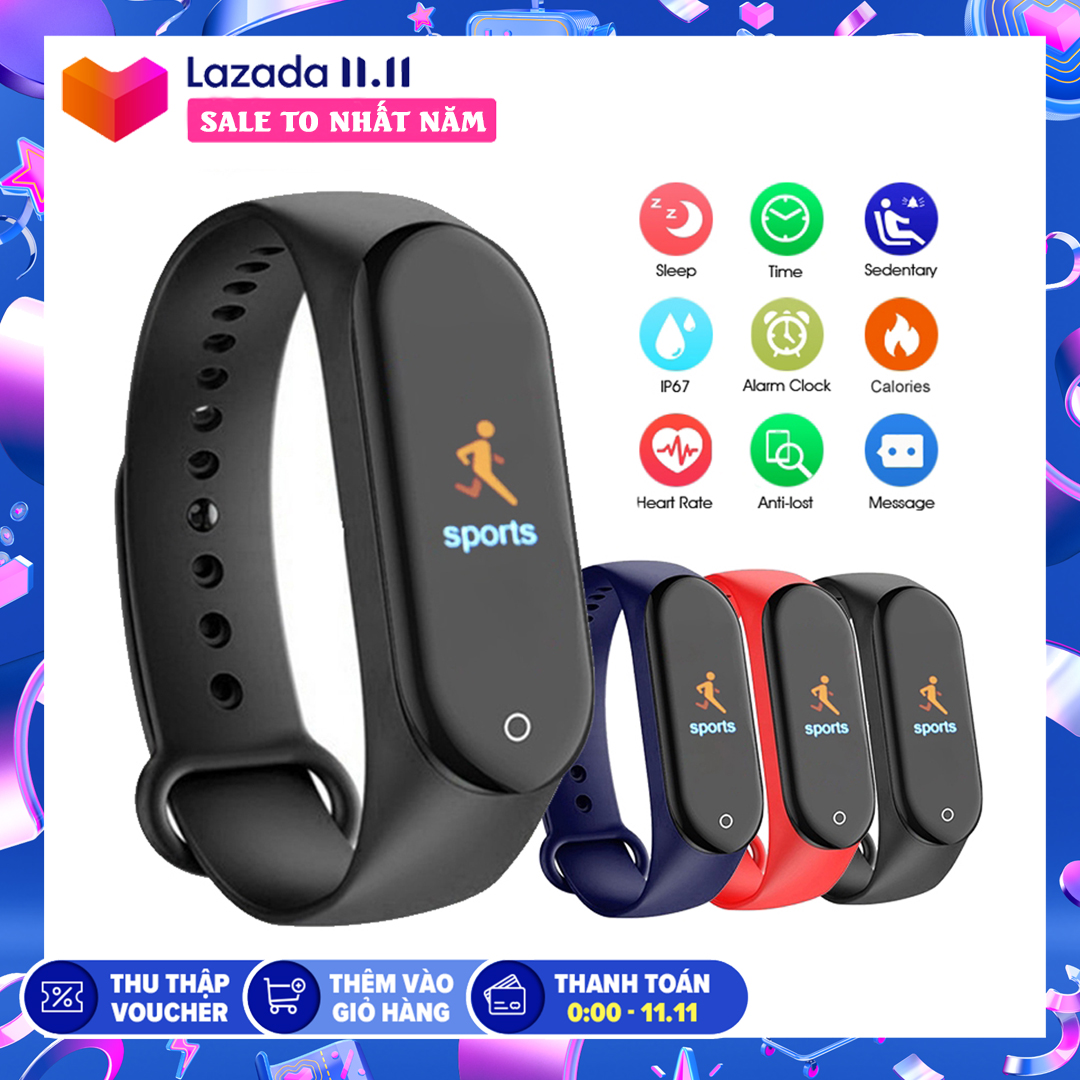 Đồng Hồ Thông Minh M4/M6, Vòng Đeo Tay Thông minh đo nhịp tim kết nối Smartphone theo dõi sức khỏe và vận động