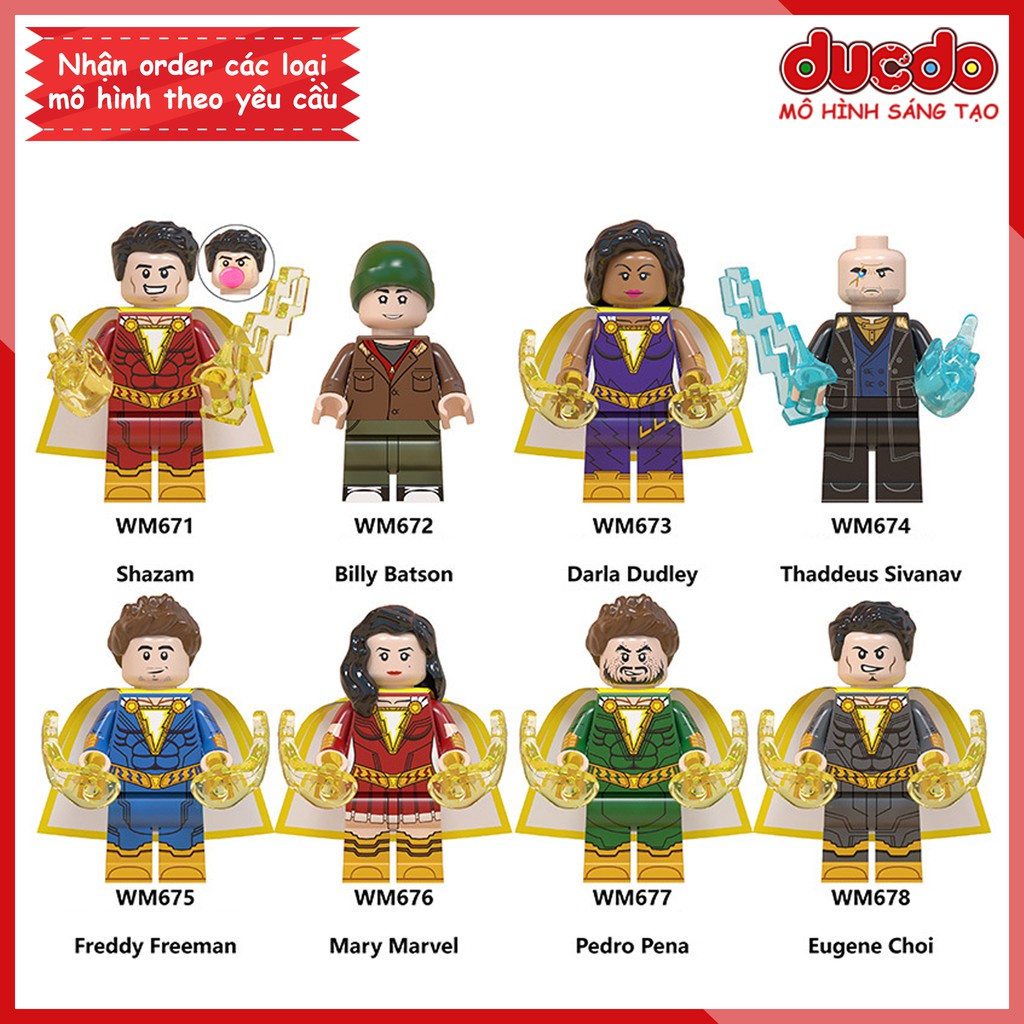 Minifigures các nhân vật siêu anh hùng trong Shazam - Đồ chơi Lắp ghép Xếp hình Mô hình Mini WM6058