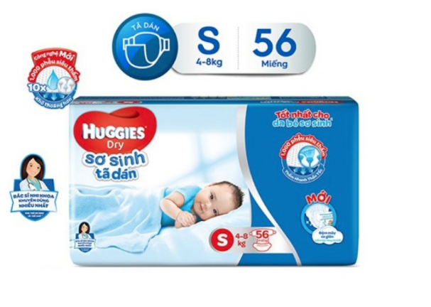 Tã Dán Sơ Sinh Huggies Size S56 MIẾNG