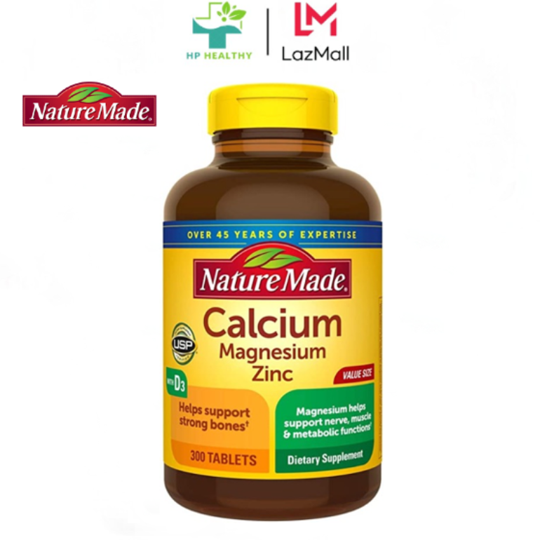 Viên uống canxi cho xương Nature Made Calcium Magnesium Zinc With vitamin
