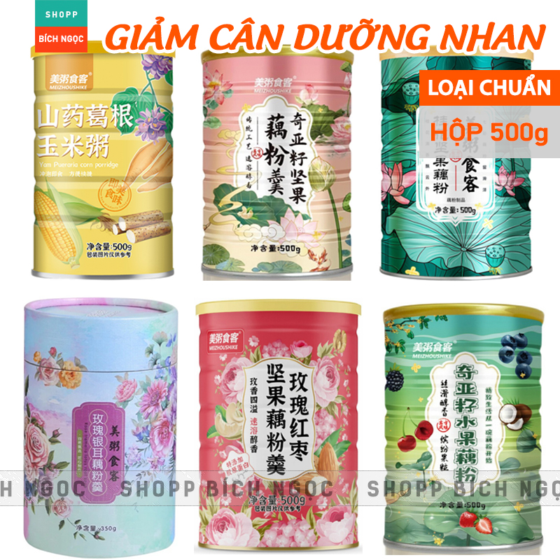 Bột củ sen mix hạt dinh dưỡng, giảm cân, ăn kiêng, dưỡng nhan hiệu Meizoushike – hộp 500g