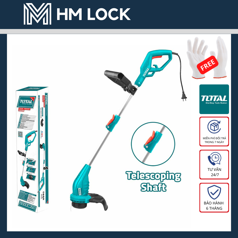 350w máy cắt cỏ dùng điện total - cần trục gập mở - hàng chính hãng - tg103512