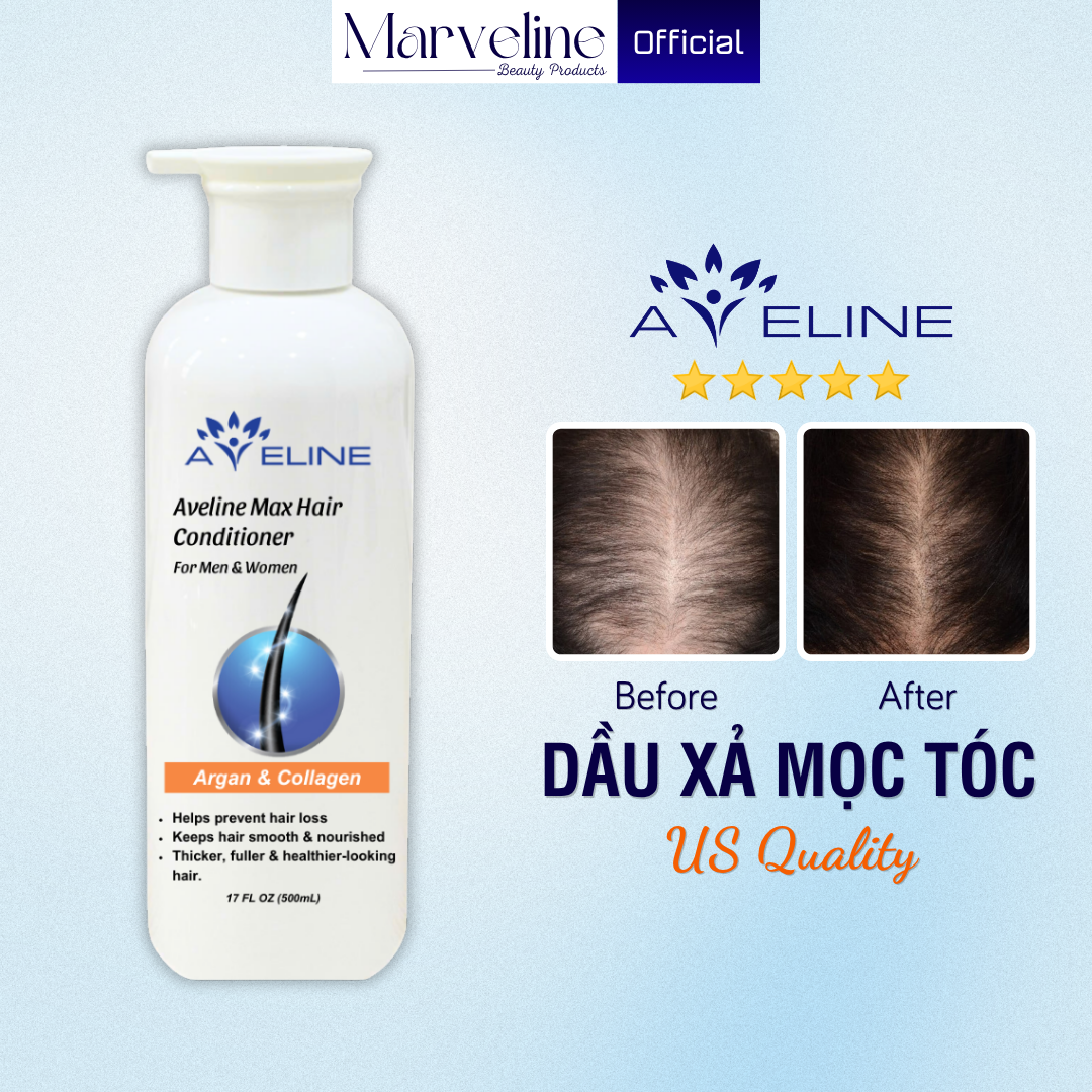 Dầu Xả Aveline Max Hair Conditioner Chính Hãng Argan & Collagen Chăm Sóc Tóc Mềm Mượt Bồng Bềnh Chắc Khỏe