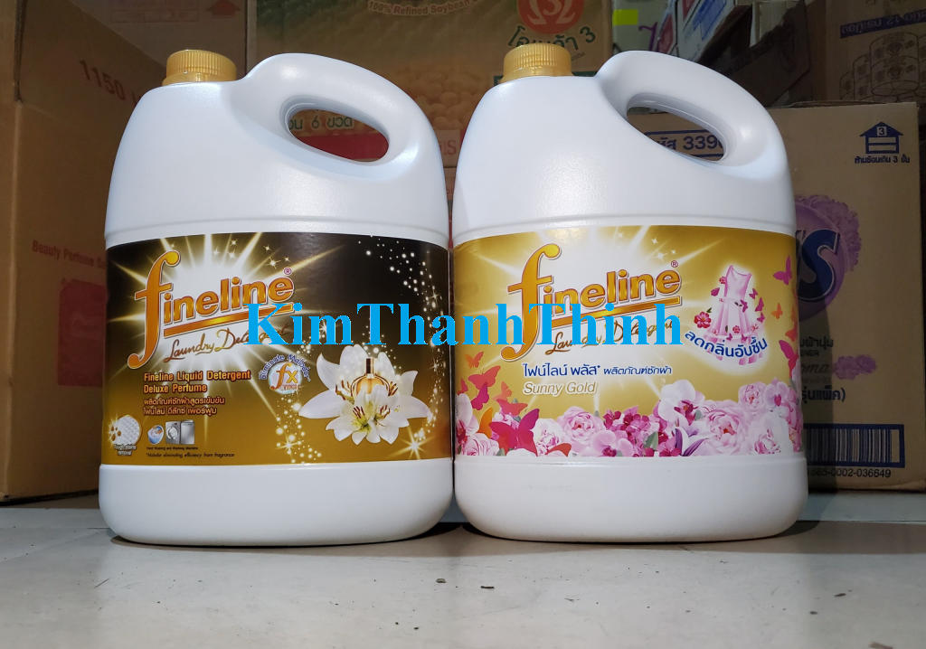 KTT Nước giặt xã FINELINE màu Vàng 2 màu Vàng - Can 3000 ML Thái Lan