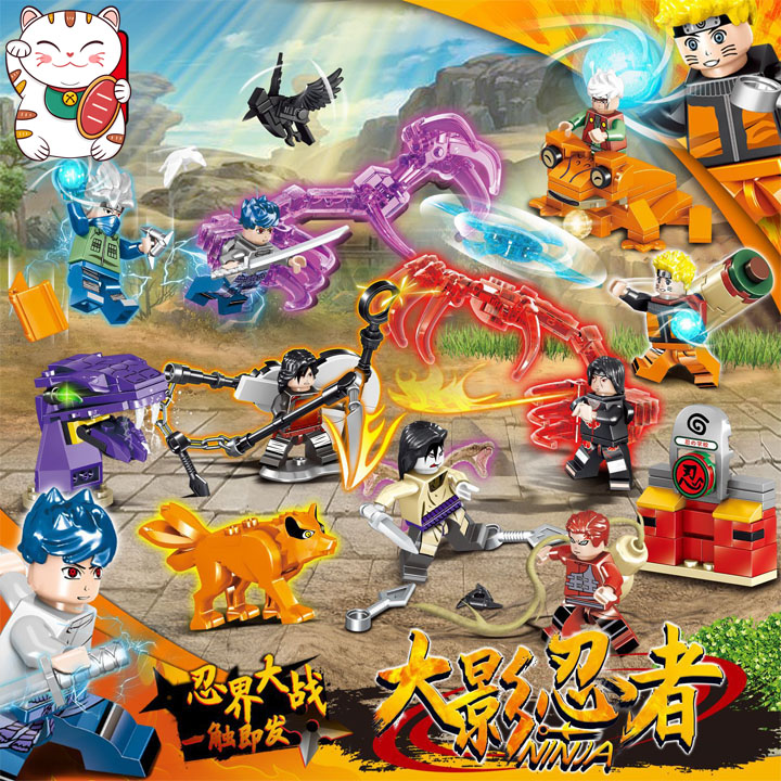 Combo 2 Nhân Vật Đại Chiến Ninja Naruto Đồ Chơi Ghép Hình Lắp Ghép Thông Minh PRCK MOC DIY