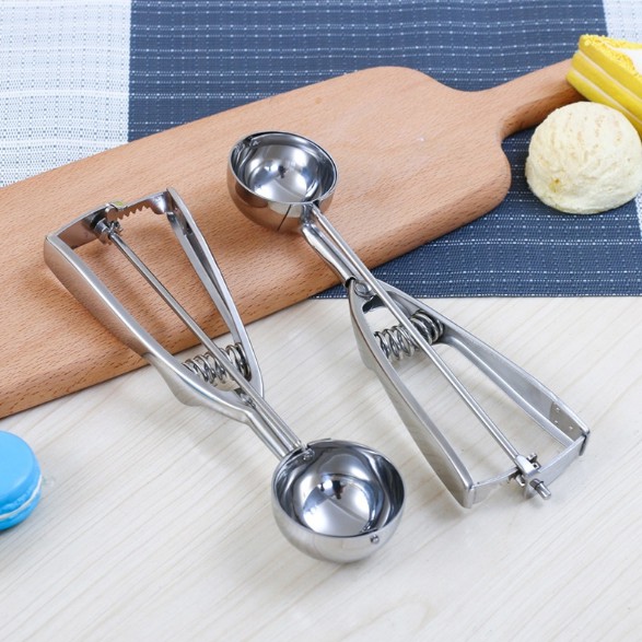 Kẹp múc kem sữa chua trân châu inox - kẹp múc kem ý gelato