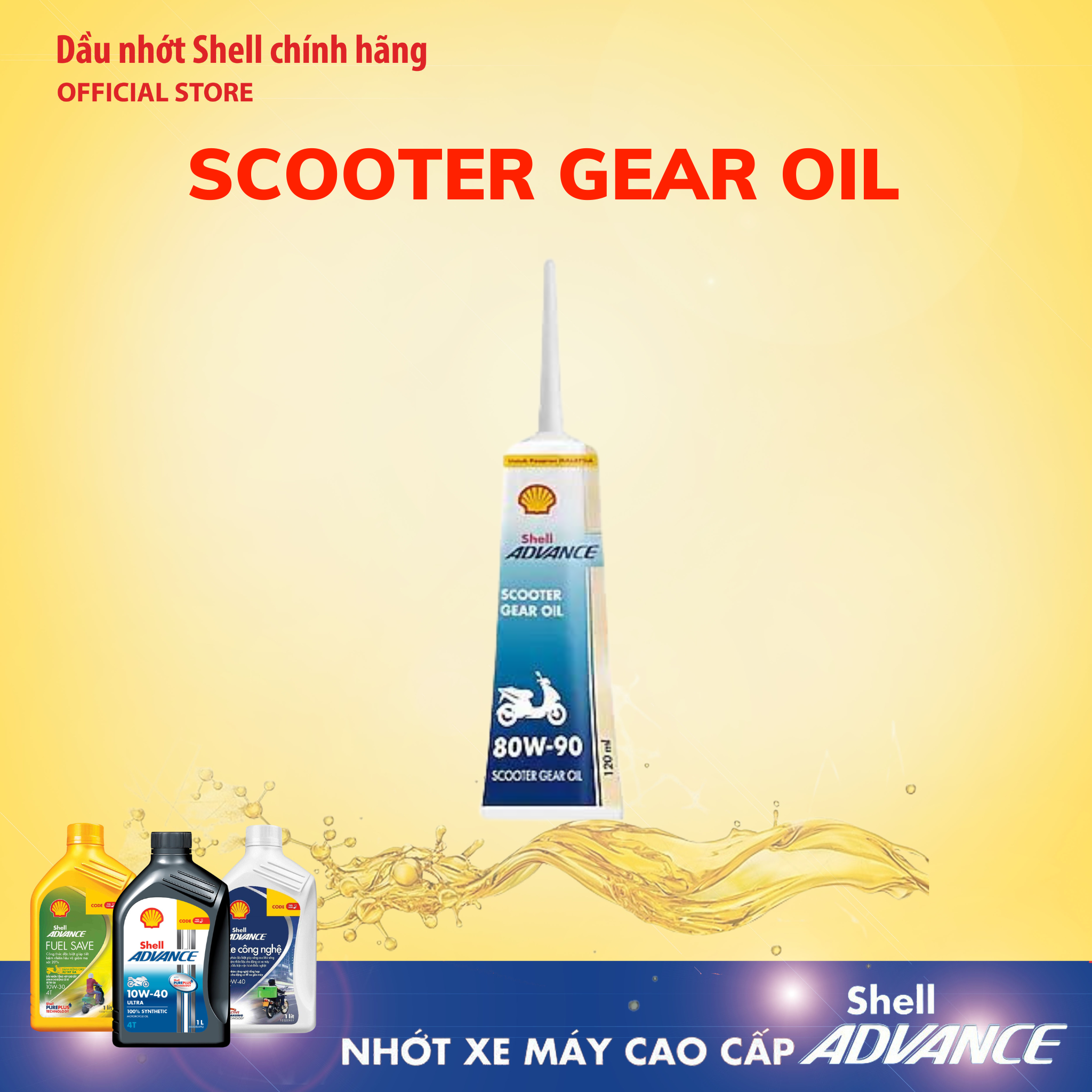Dầu hộp số xe tay ga Shell Advance Scooter Gear Oil 120ml