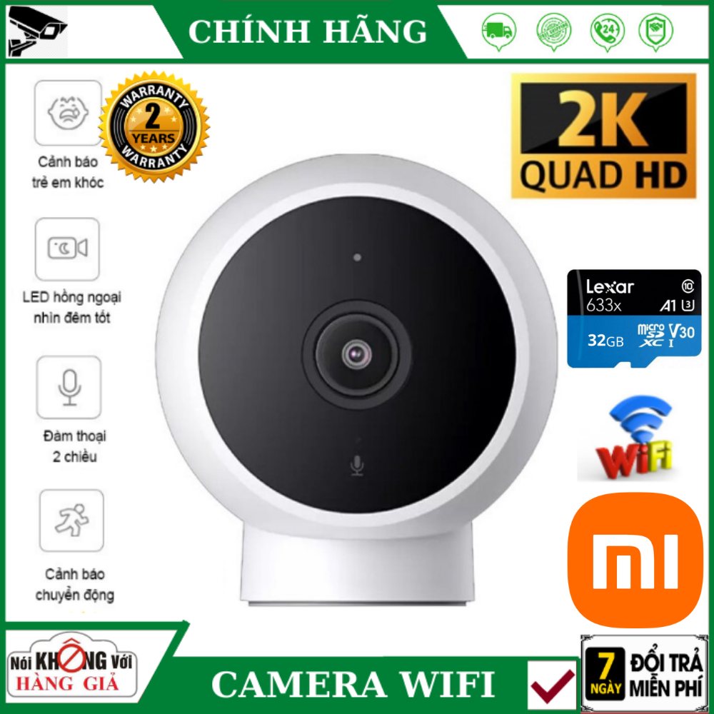 (Bảo hành 2 năm - dùng thử 14 ngày miễn phí) Camera Wifi Xiaomi 2k ngoài trời chống nước 1296P, góc rộng 180° , Hàng Chính Hãng , camera mini , camera giám sát , camera xiaomi , camera an ninh , camera giá rẻ