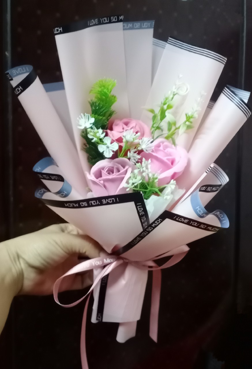 Hoa hồng sáp thơm bó 3 bông hồng ngọt ngào