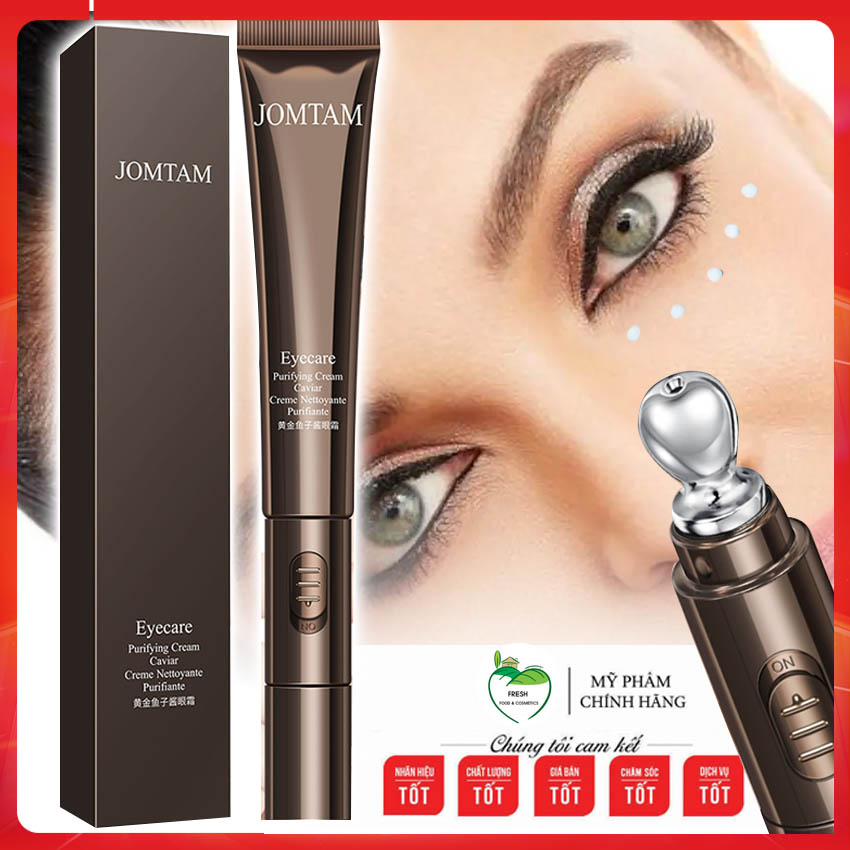 Thanh Lăn Massage Mắt JOMTAM -Có Chế Độ Máy Massage + Kèm dưỡng mắt sử dụng rung tần số cao xóa thâm quầng nâng da vùng mắt