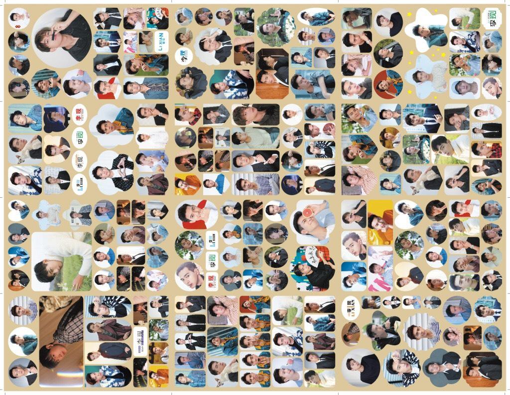 12 tấm- Sticker Lý hiện Cá mực hầm mật album sticker ảnh dán anime idol dễ thương