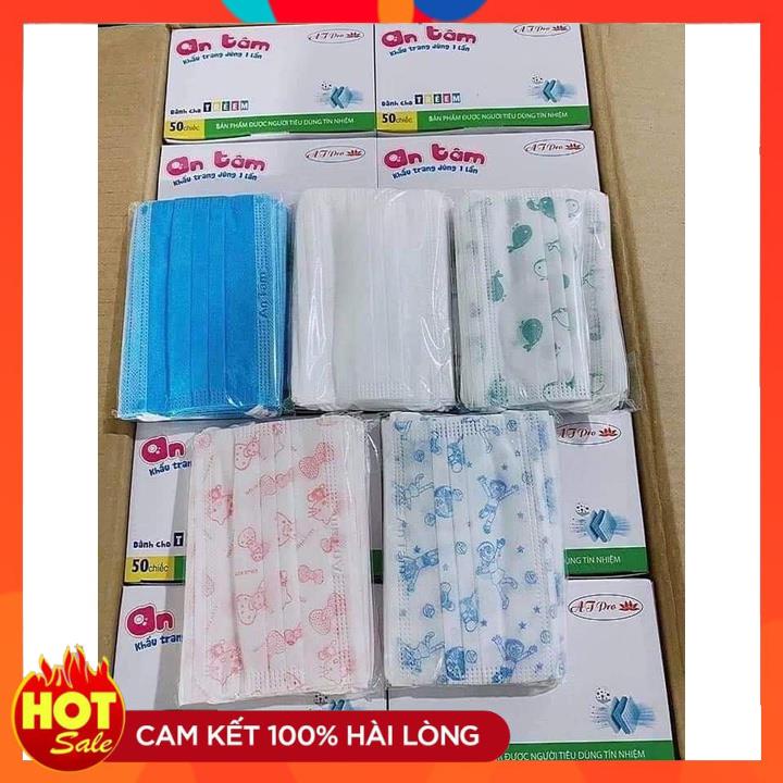 Hộp 50 chiếc khẩu trang y tế trẻ em 3 lớp