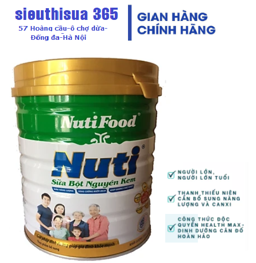 Sữa bột Nguyên kem hãng Nutifood- giành cho cả gia đình loại 900g