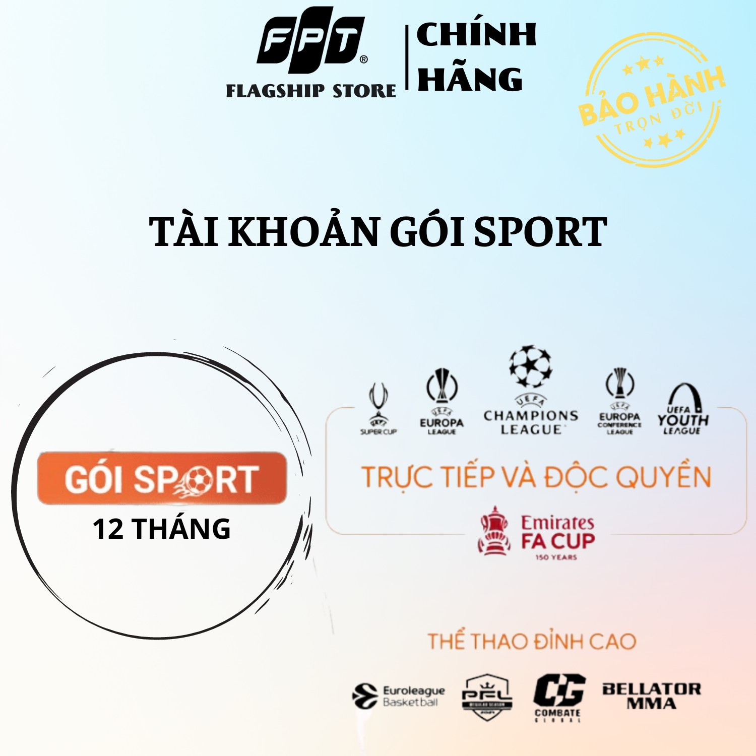 Fpt play - gói sport xem bóng dá trên fpt play – 12 tháng uefa champions league, nba, vleague, goft - siêu nhanh