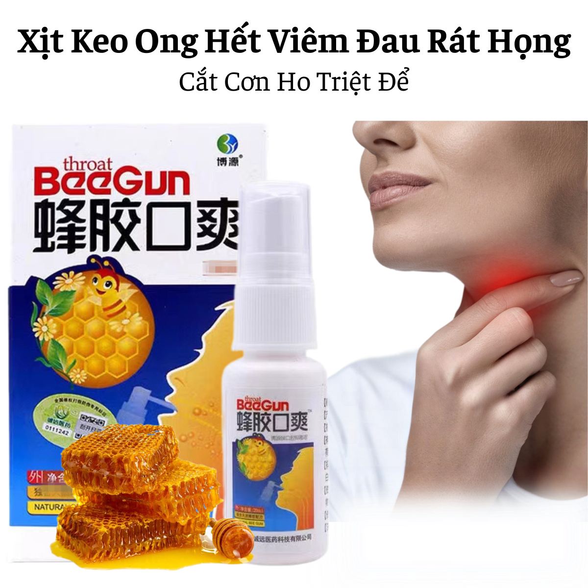 Xịt Keo Ong Cắt Cơn Ho Hết Đau Rát Ngứa Họng Loại Bỏ Các Triệu Chứng Viêm Họng Triệt Để