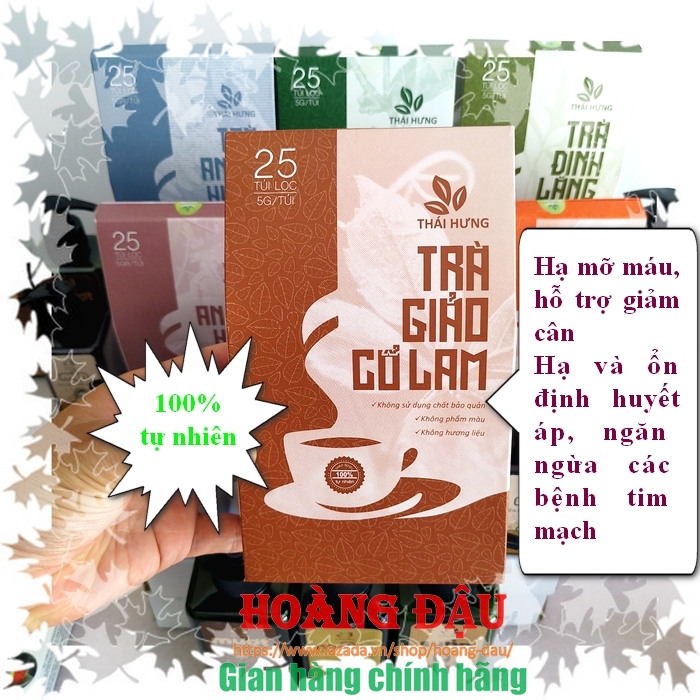 Trà Giảo Cổ Lam Thái Hưng - Trà thảo dược túi lọc có nguồn gốc thực vật (25 túi x 5g)