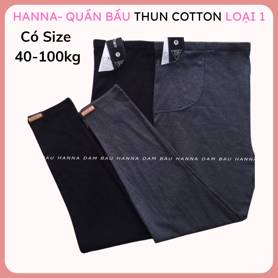 Quần bầu dài bigsize có size to 100kg có lưng thun điều chỉnh vải thun cotton lạnh độ dày vừa phải mát co dãn tốt thoải mái không xù có túi