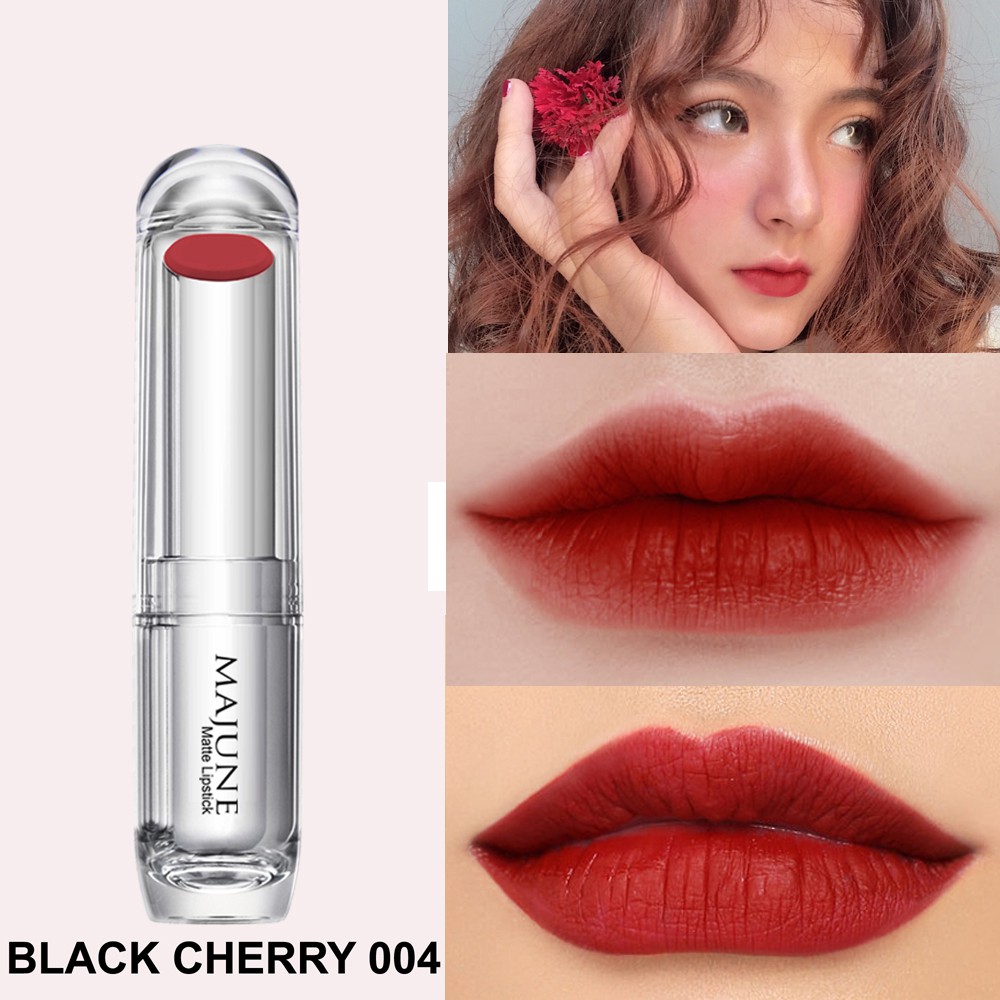 Son lì thiên nhiên mịn môi majune 3.5g black cherry 004