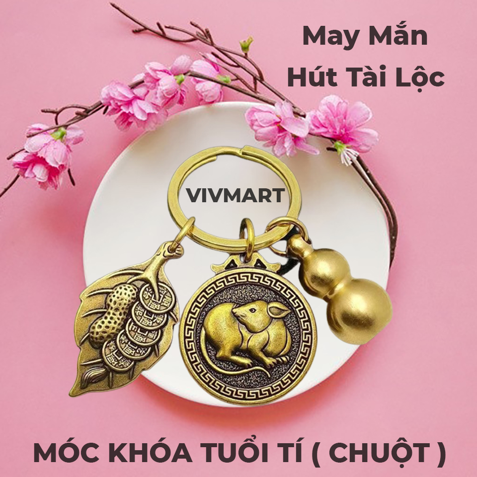 Móc Khóa Xe Máy Ô Tô Hình Con Chuột Phong Thủy Theo Bản Mệnh Tuổi Tý