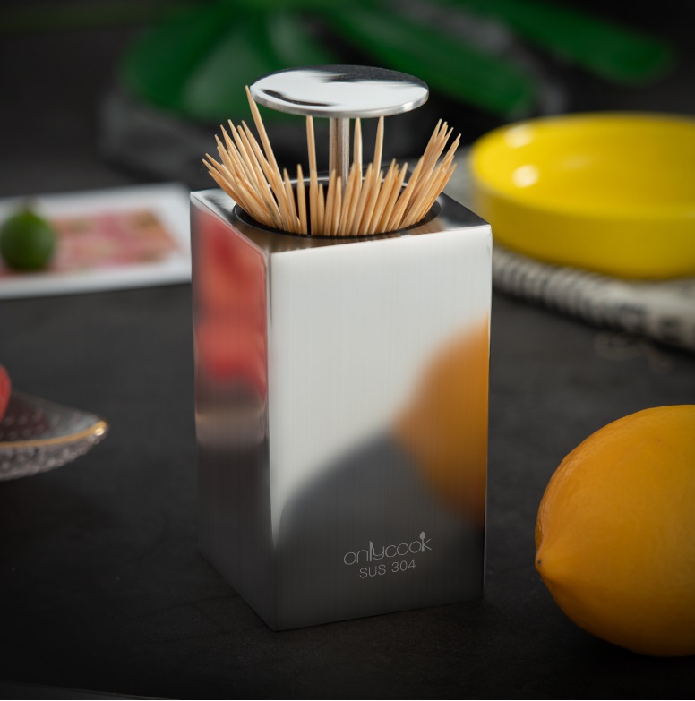 Hủ đựng tăm inox 304 - onlycook - 10x6x4.5cm 307g