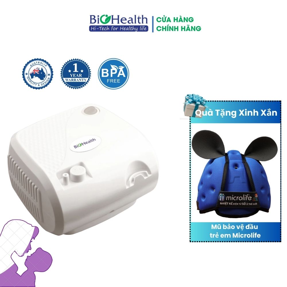 Máy xông khí dung, hạt nhỏ mịn, xông mũi êm ái tác động sâu - biohealth neb easy