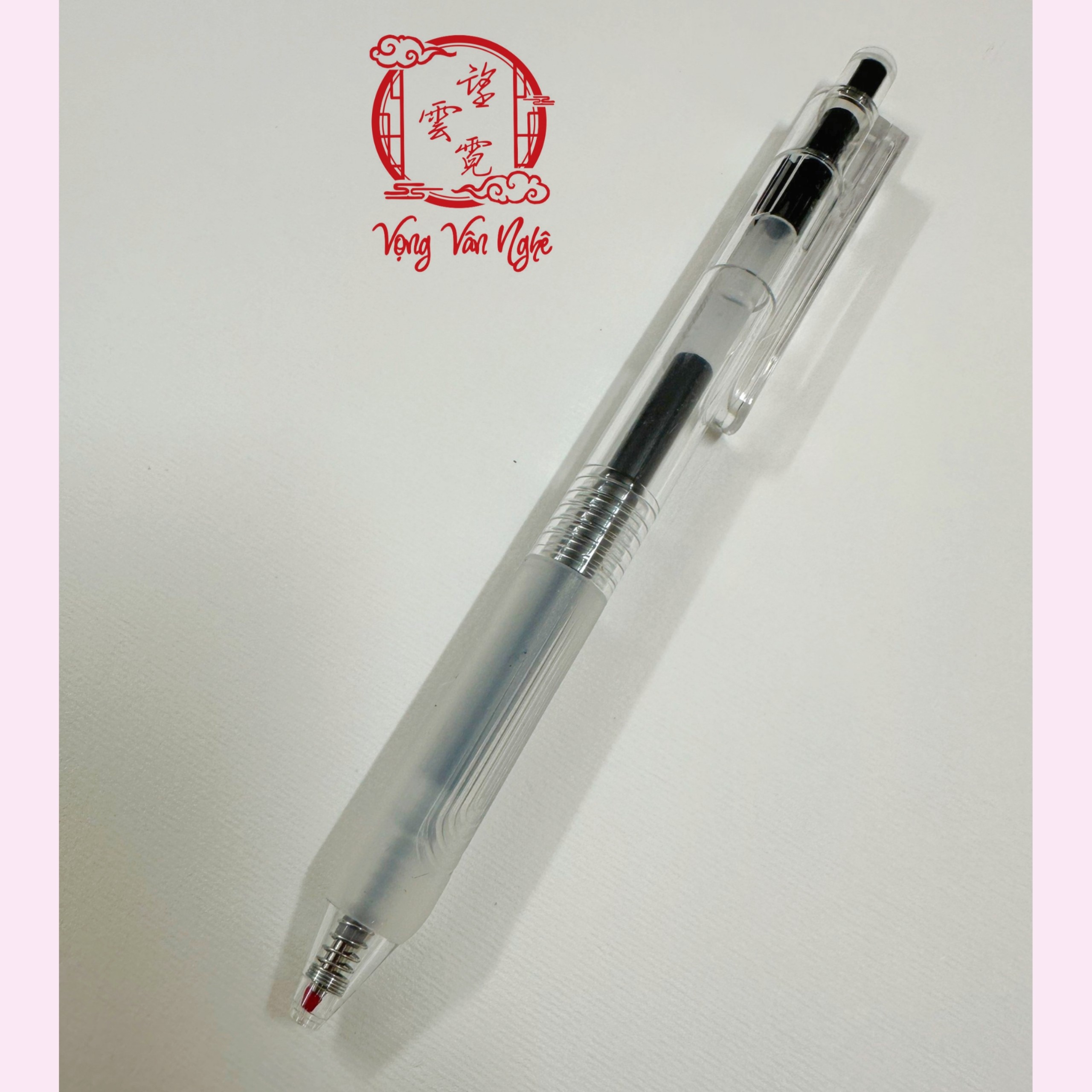 (DELI) Bút bi nước bút gel bút mực bấm DELI A575 có đệm tay, mực đen ngòi 0.5mm - có ruột thay thế (