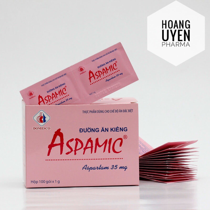 Đường ăn kiêng Aspamic - Hộp 100 gói