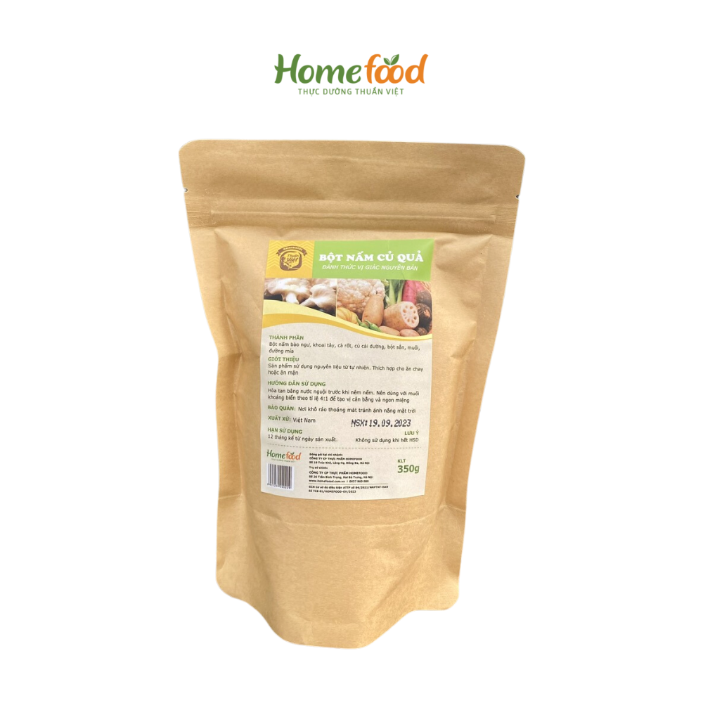 Hạt nêm nấm củ quả Homefood 350gr/ Hạt nêm chay từ rau củ quả