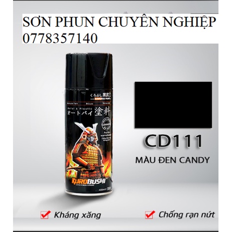 Cd111 sơn xịt samurai màu đen candy