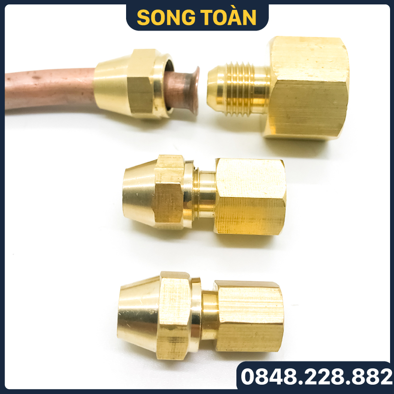 Bộ nối thẳng ren trong côn lồi lắp lã ống đồng npt phi 6 8 10 12 16 19mm