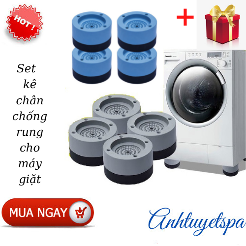 [Tặng kèm phần quà hấp dẫn] SET 4 CÁI ĐỆM CAO SU KÊ CHÂN CHỐNG RUNG ĐA NĂNG CHO MÁY GIẶT