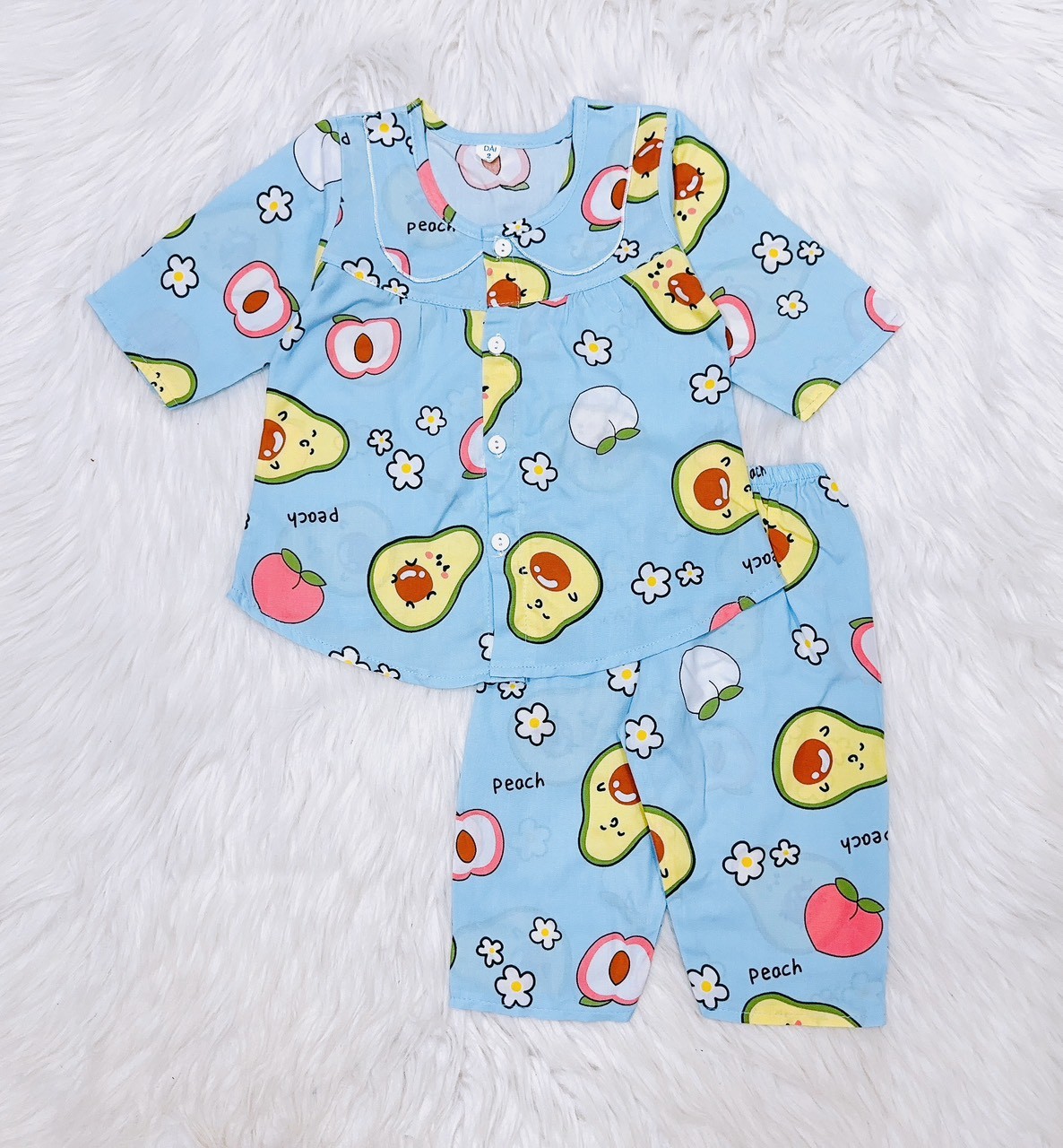 Đồ Bộ tole bé gái tay dài quần dài cài nút giữa gia công tại shop