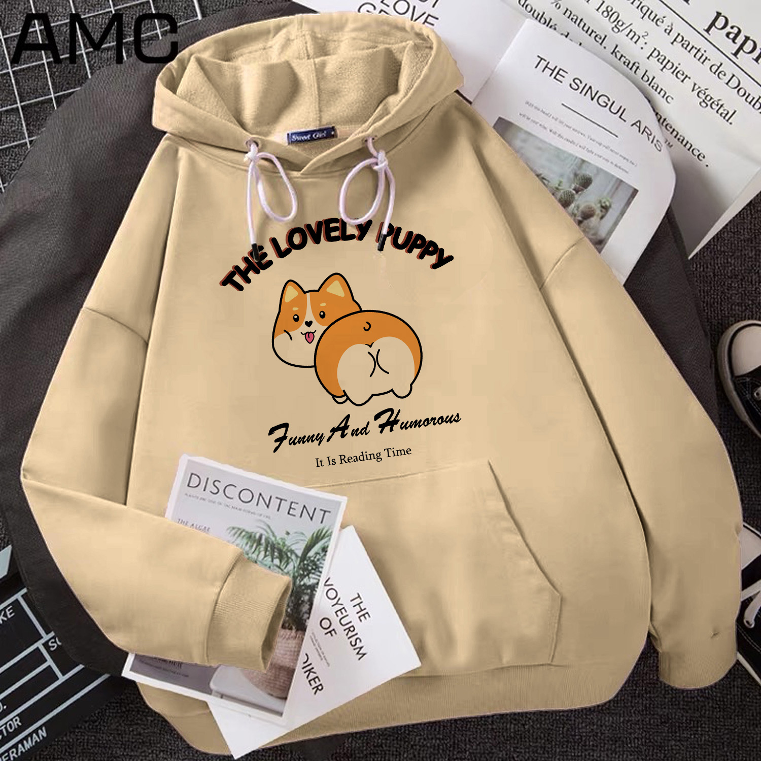 Áo hoodie unisex in hình cún