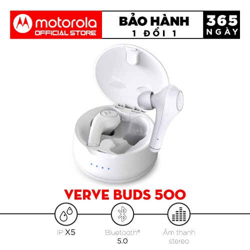 Tai nghe tws - motorola vervebuds 500 - bluetooth 5.0, chống nước ipx5- siêu bass