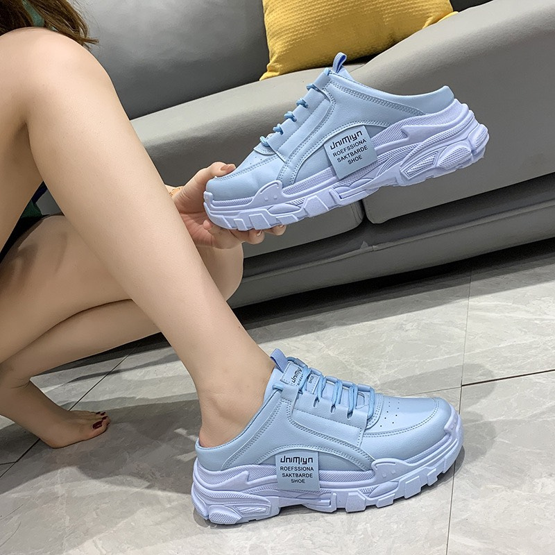 Giày mwc 0692 - giày sục thể thao nữ, sneaker da trơn đế cao trẻ trung năng động