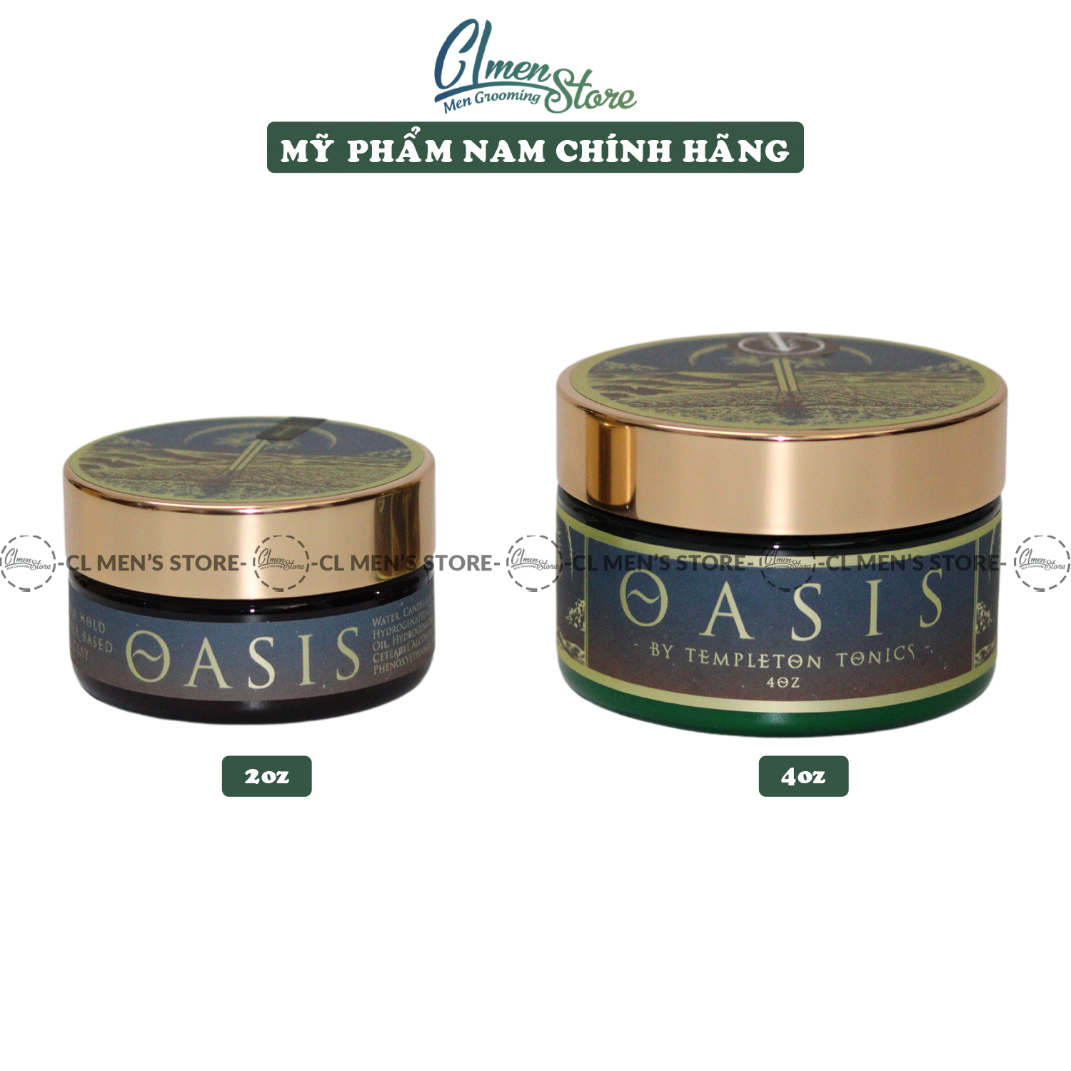 Sáp vuốt tóc OASIS CLAY by Templeton Tonics - 2oz & 4oz | Tạo kiểu tóc nam