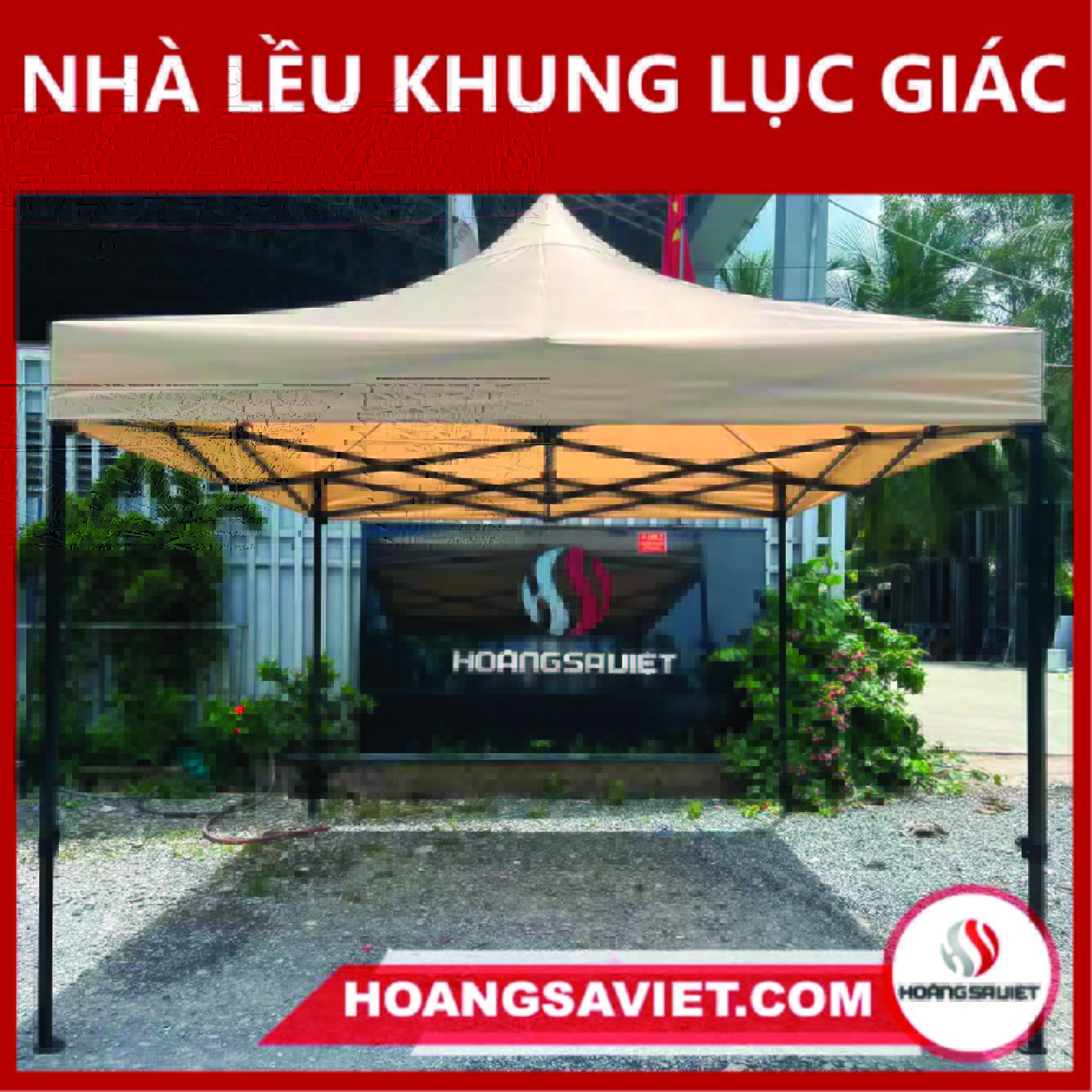Nhà bạt xếp di động khung lục giác 3m x 3m