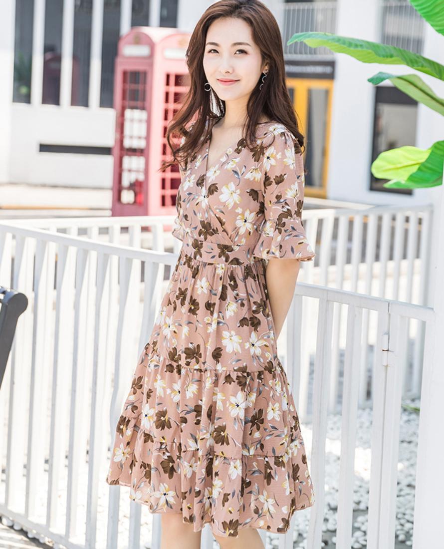 Đầm  Hoa Tay Lửng Duyên Dáng DN049 Shop Mây