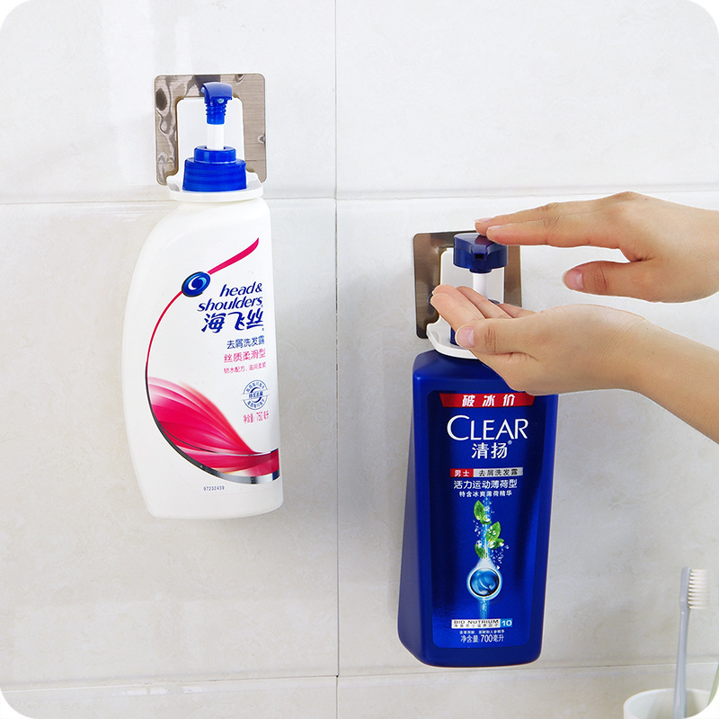 Móc dán tường treo bình rửa tay, sữa tắm, dầu gội có vòi