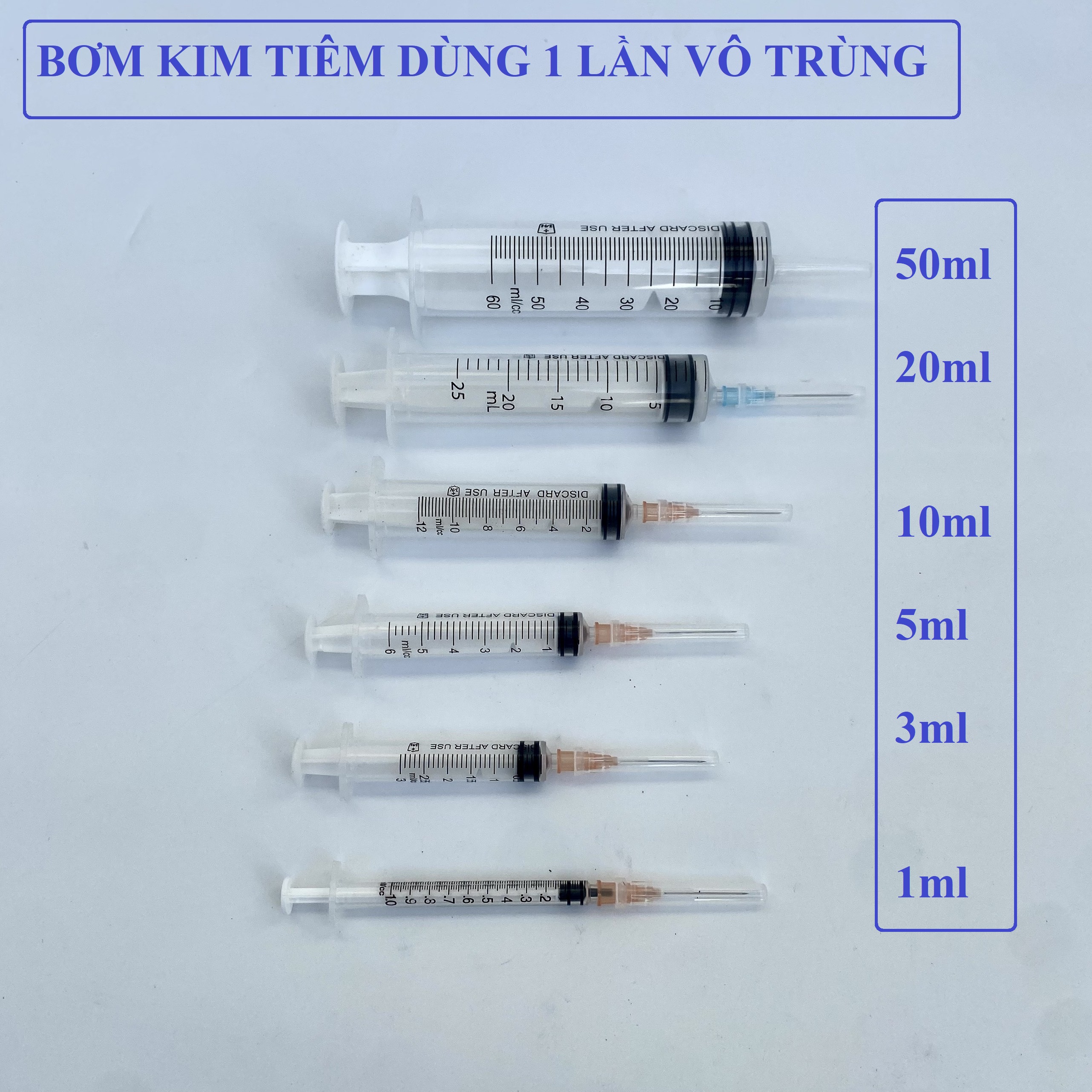 Bơm tiêm, xi lanh y tế vinahankook, bơm tiêm 1ml, 3ml,5ml,10ml,20ml,50ml