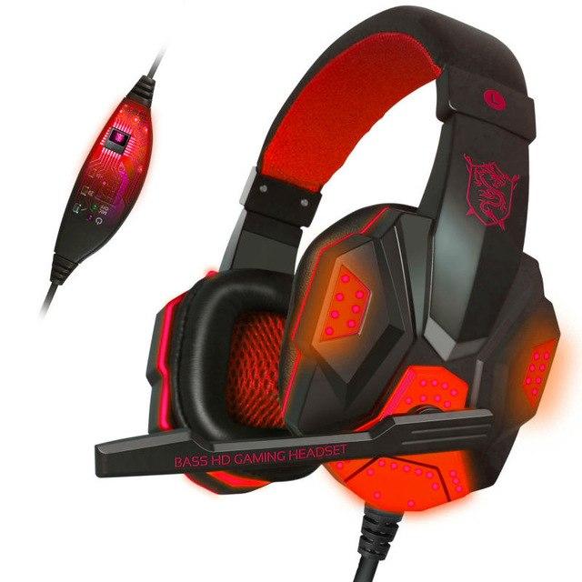 Tai Nghe Gaming PT Cao Cấp Có Đèn Led Đổi Mầu - Tai Nghe Chụp Tai Có Mic Chơi Liên Quân, Ros , Pubg Cho Mobile, PC, Học Tiếng Anh (MẦU ĐỎ)