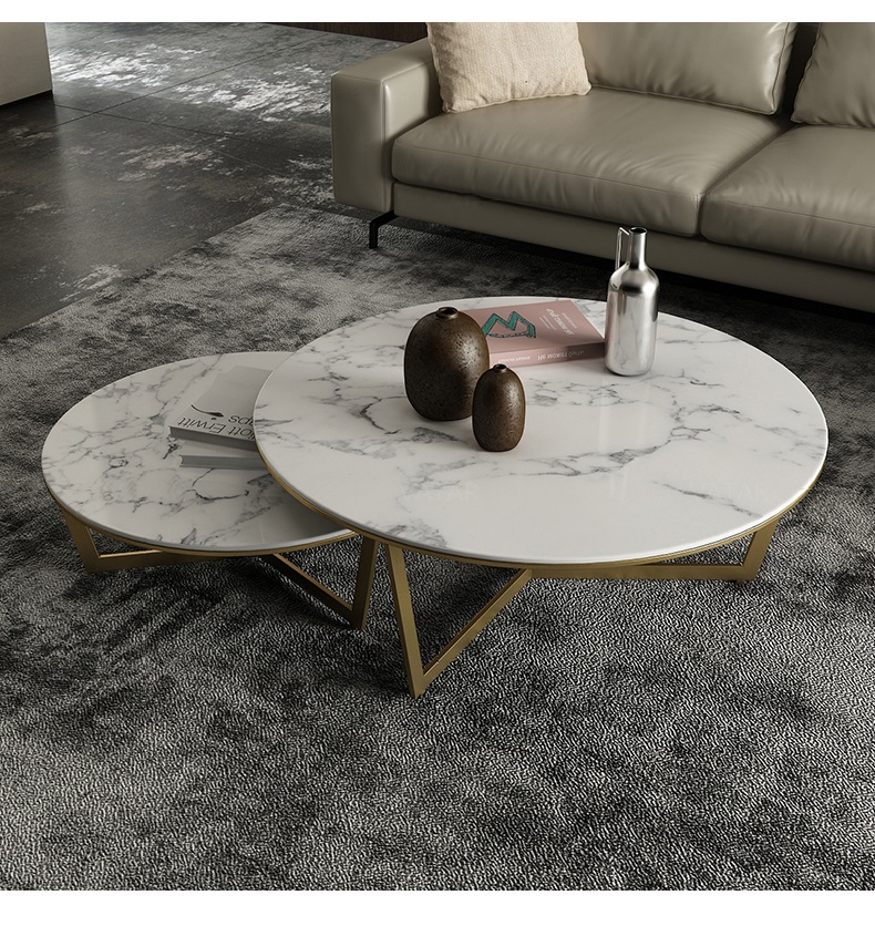 Bàn sofa đôi chân kim loại phủ sơn tĩnh điện cao cấp Bàn Trà uống nước phòng khách sang trọng BAH032