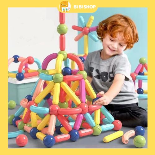 Bộ Xếp Hình Nam Châm Đa Chi Tiết - Đồ Chơi Giáo Dục Montessori, Sáng Tạo, Thông Minh và An Toàn Cho Bé