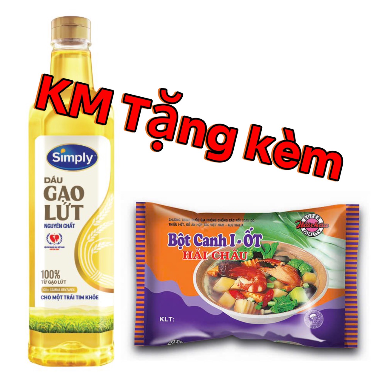 Chai 1 L dầu gạo lứt Simply kèm hàng tặng