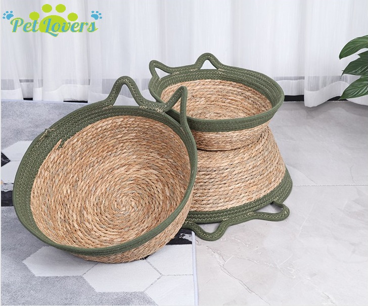 Ổ nằm đan mùa hè có đệm cho chó mèo